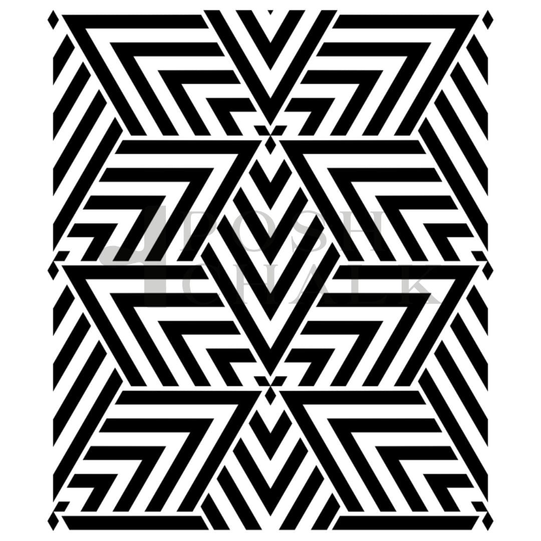 Plantilla de tiza elegante GeoFusion 29x30cm - WoodUbend