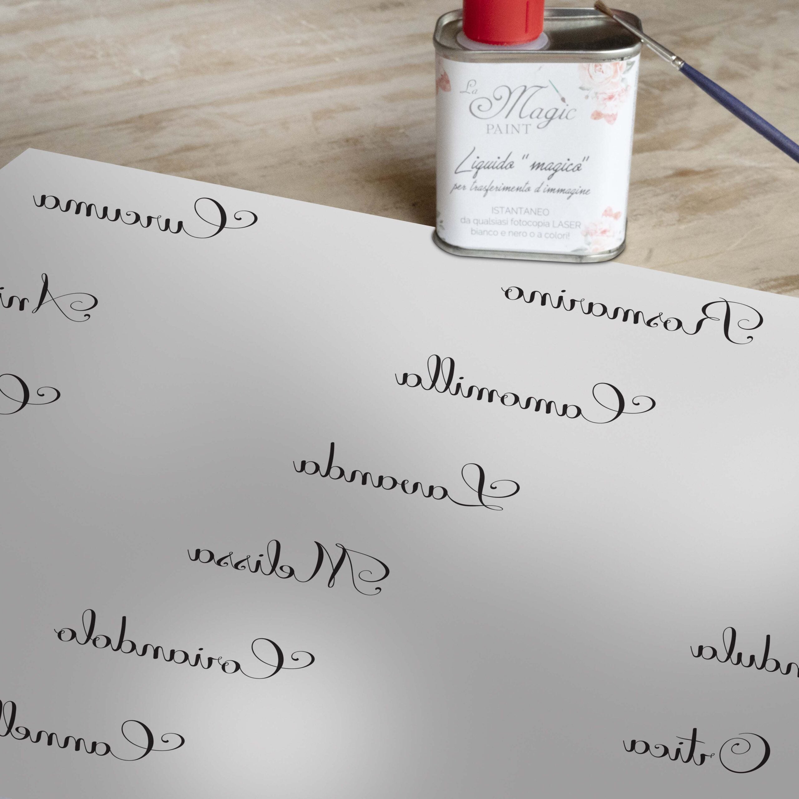 Stampa Trasferibile "SCRIPT, ELEGANT FRAME" 28x40 cm