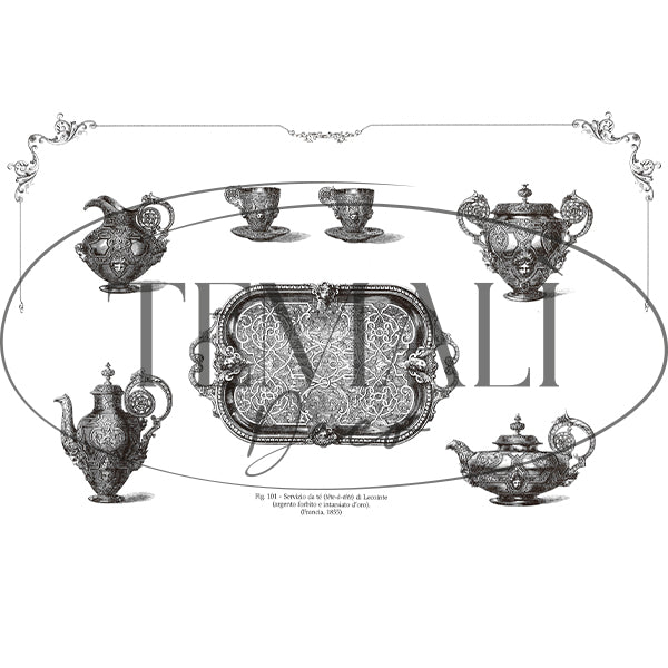 Decoupagé Serigrafia - Servizio da Thé