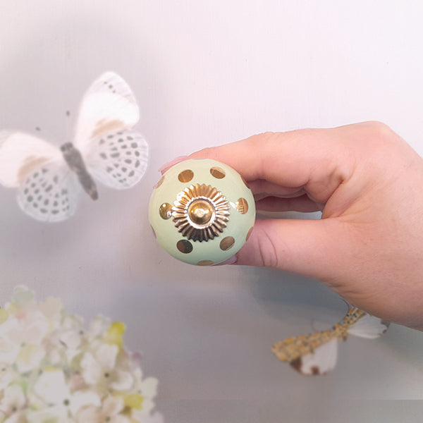 Pomello in ceramica “Dotted Green Eyes"