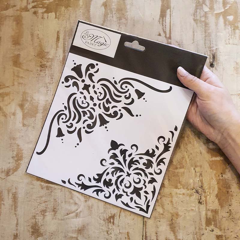 Stencil "Fregio", Magic Paint, riutilizzabile, 20x20