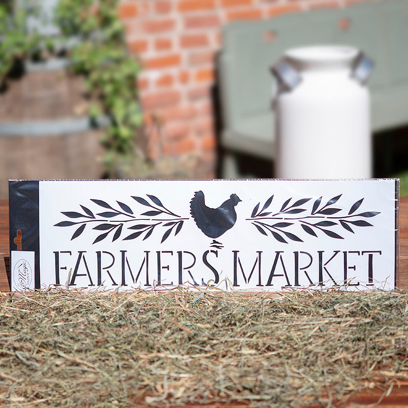Stencil "Farmers Market", Magic Paint, riutilizzabile, 54x18