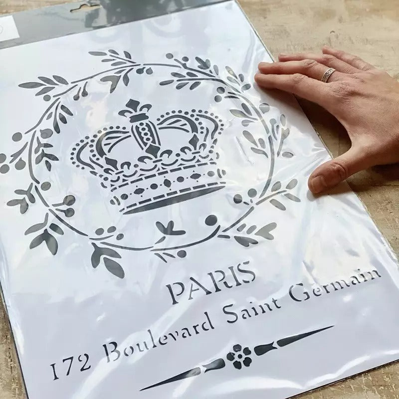 Stencil "Queen in Paris", Magic Paint, riutilizzabile, 30x42 cm