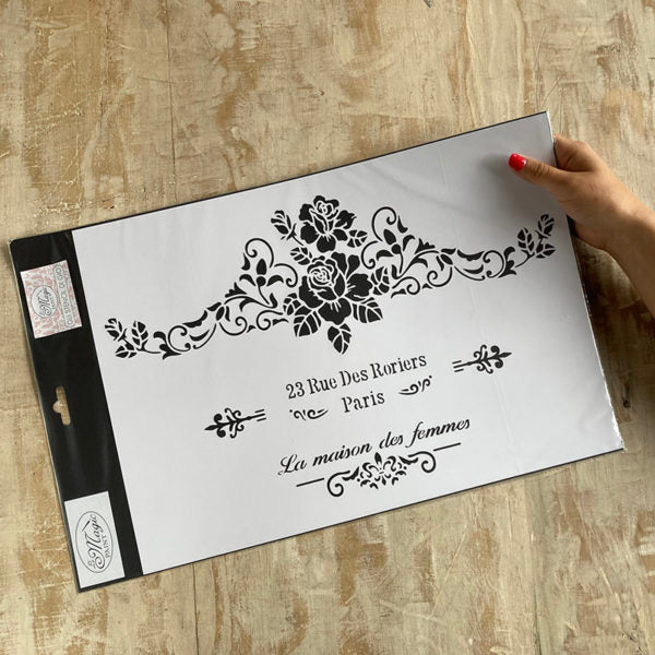 Stencil “Rose”, Magic Paint, riutilizzabile, 30×42 cm