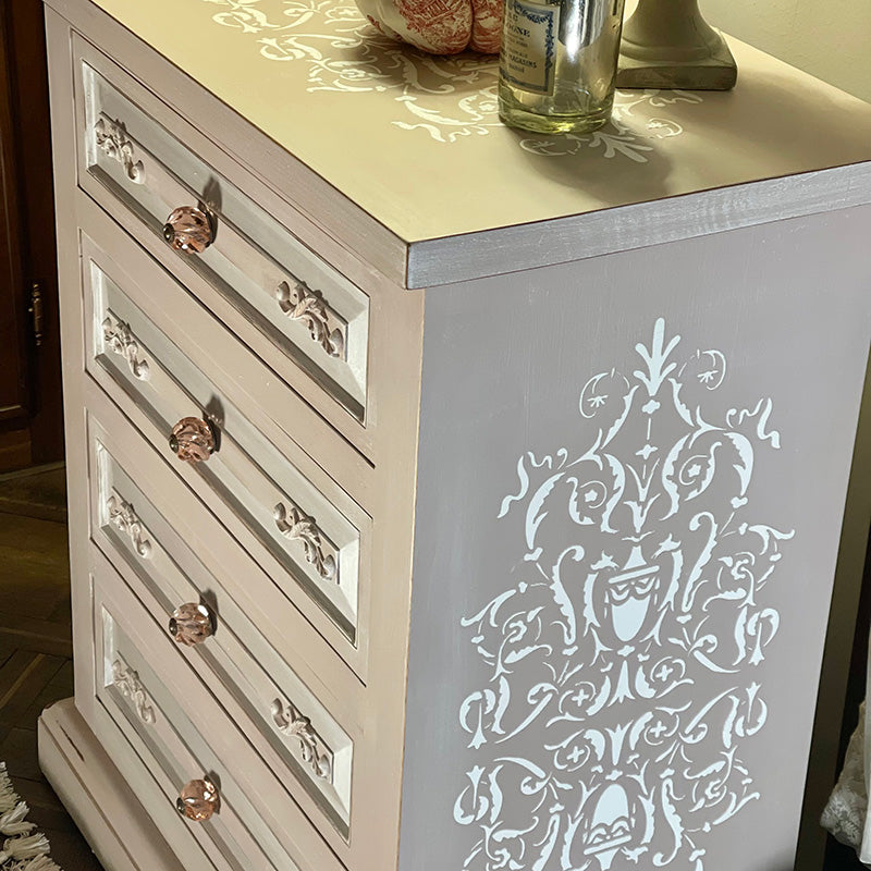 Grande Stencil Grottesca con Drappi