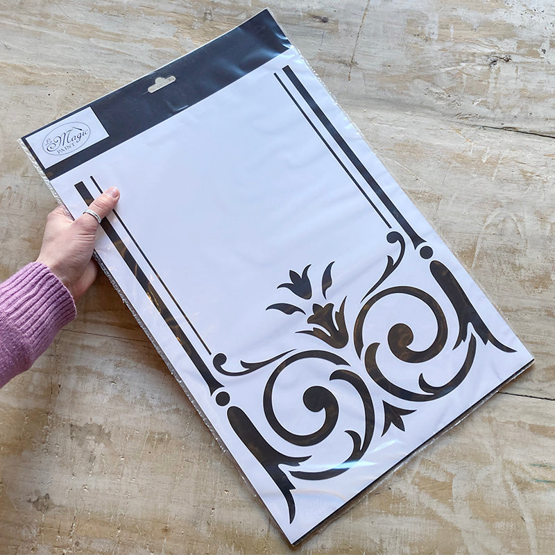 Stencil "Greca Liberty" Magic Paint, riutilizzabile, 30x42 cm