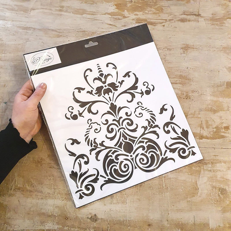 Stencil "Damasco Elegante" Magic Paint, riutilizzabile 30x30 cm