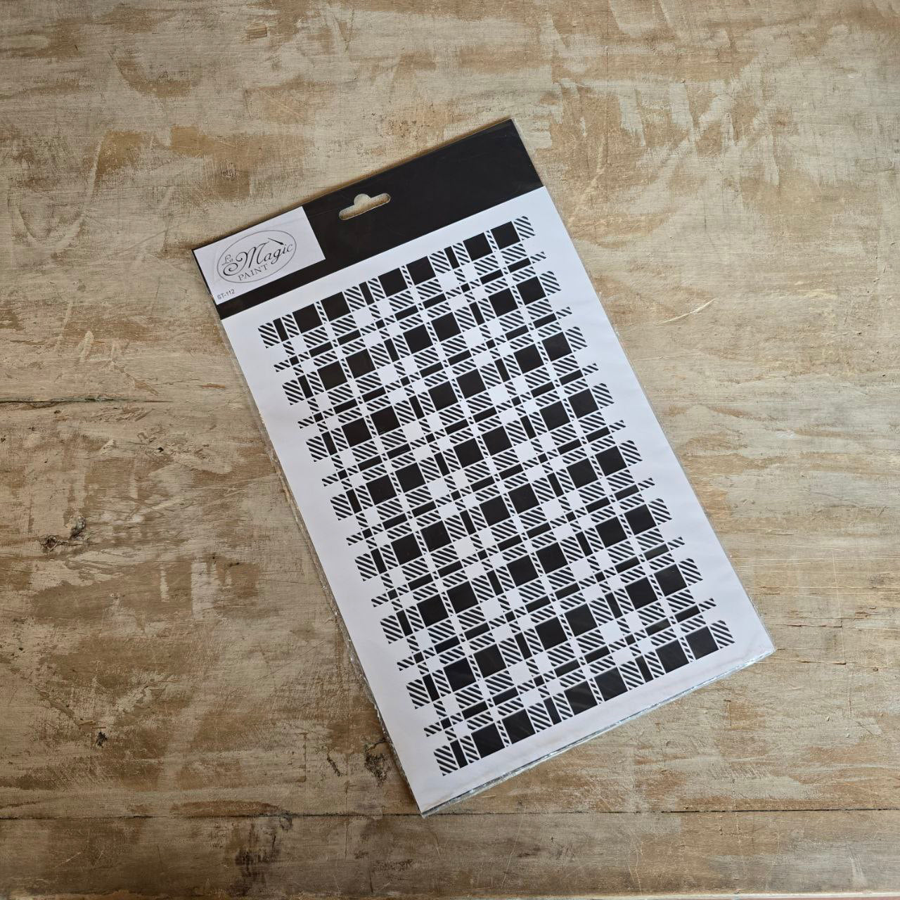Stencil “Tartan”, Magic Paint, riutilizzabile, 21×29,7 cm