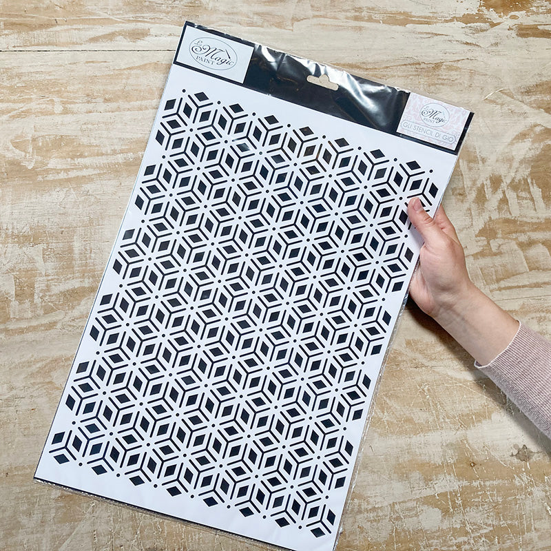 Stencil “Geometric Diamond”, Magic Paint, riutilizzabile, 30×42 cm