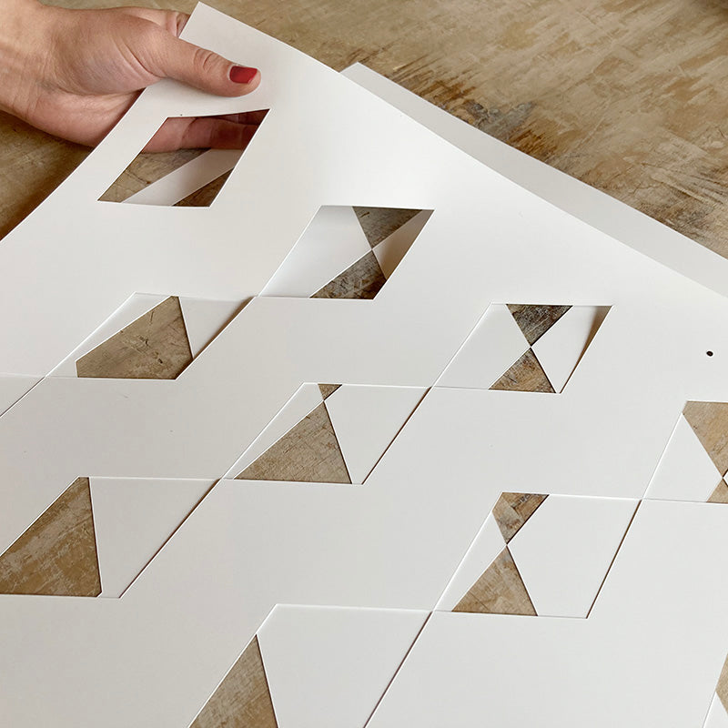 Stencil Multistrato “Optical '70”, Magic Paint, riutilizzabile, 40×60 cm