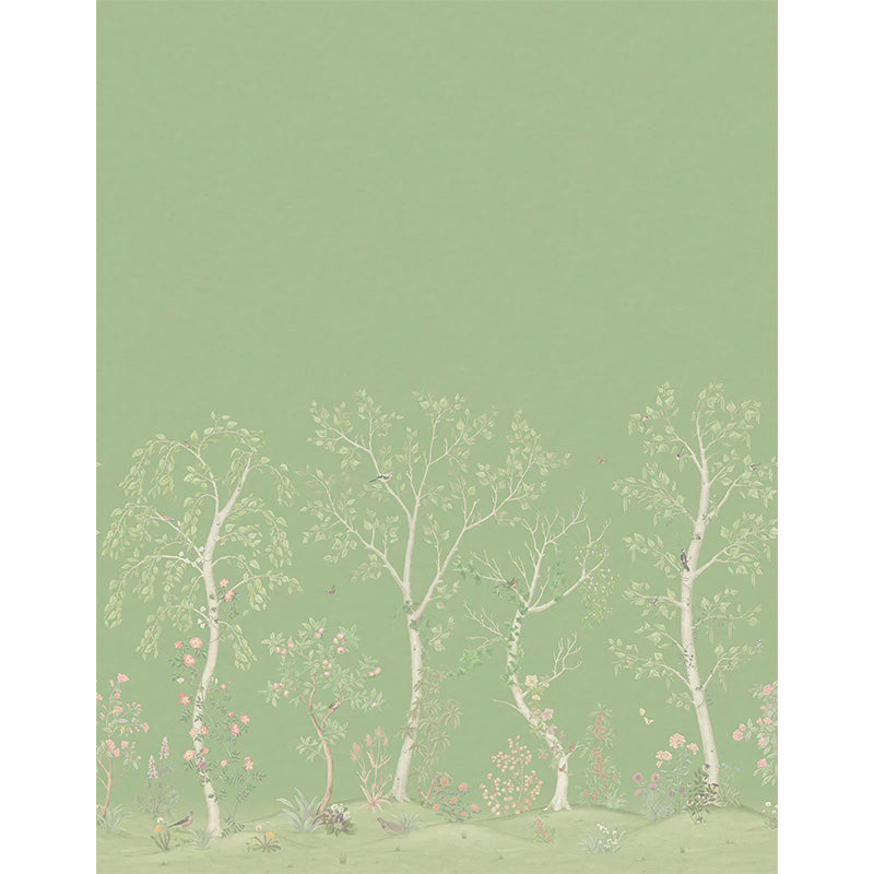 Carta da Parati "SEASONAL WOODS Jade Silk" The Garden | COLE & SON