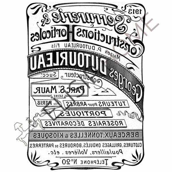 Stampa Trasferibile "COUNTRY, VINTAGE SCRIPT" 28x40 cm