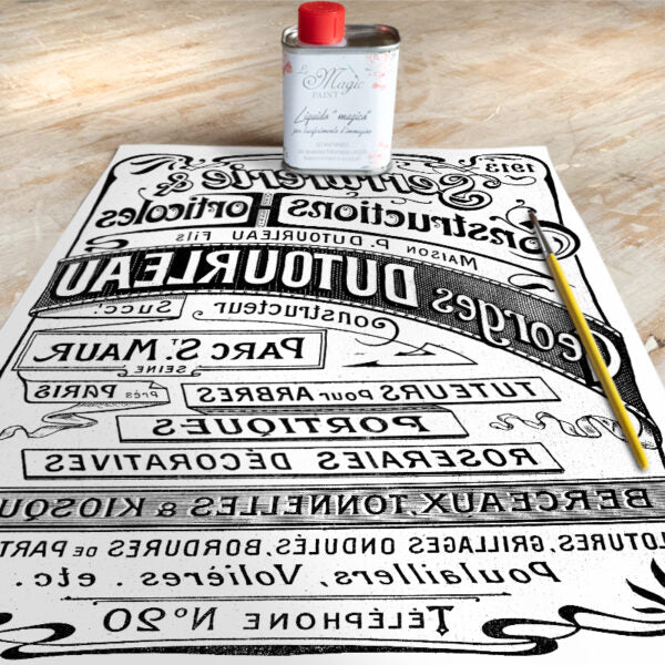 Stampa Trasferibile "COUNTRY, VINTAGE SCRIPT" 28x40 cm