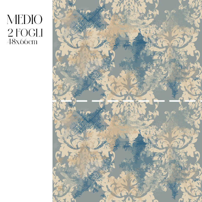 Découpage Tappezzeria - Damasco Moderno Blu