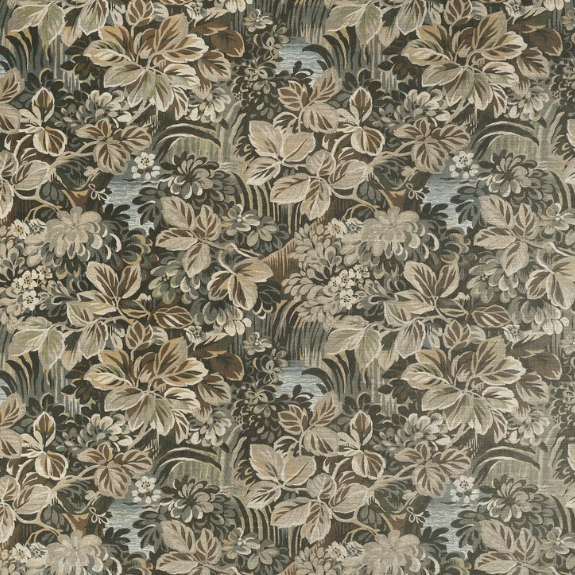 TESSUTO "Night Garden Verde Marrone" boxwood | THIBAUT