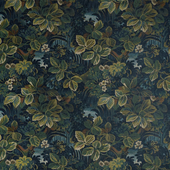 TESSUTO "Night Garden Verde Scuro" boxwood | THIBAUT