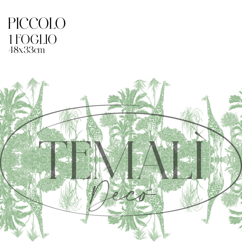 Dècoupage Toile de Jouy - Giraffe verdi