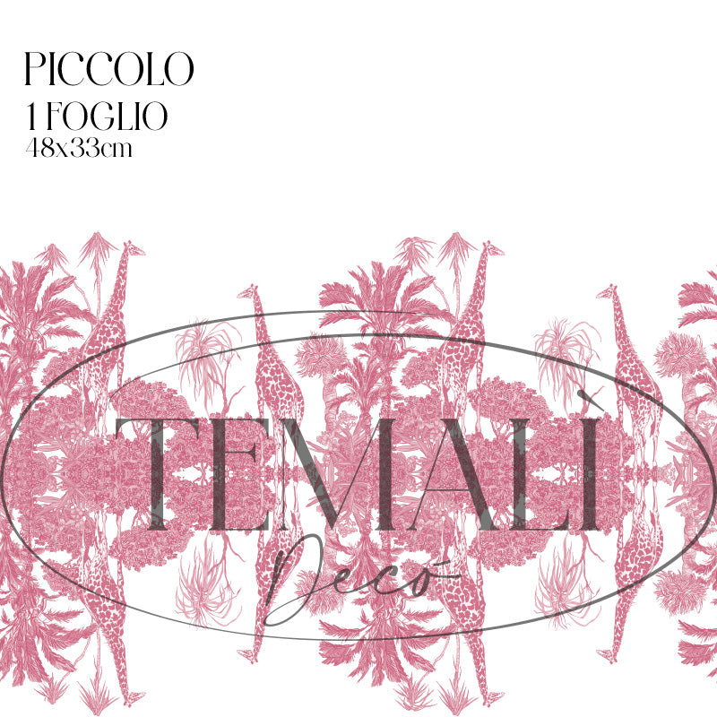 Dècoupage Toile de Jouy - Giraffe rosa