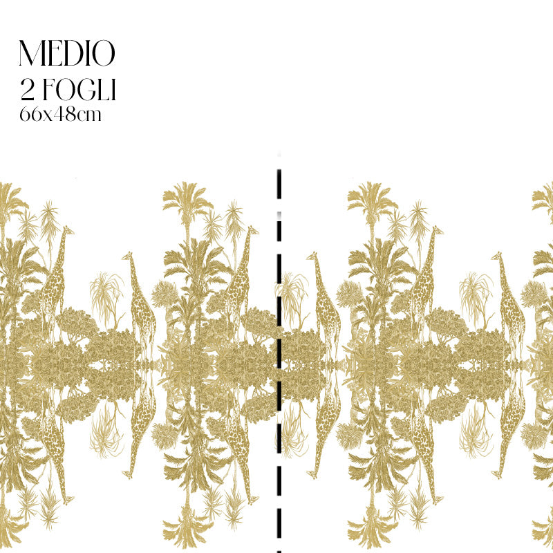 Dècoupage Toile de Jouy - Giraffe ocra