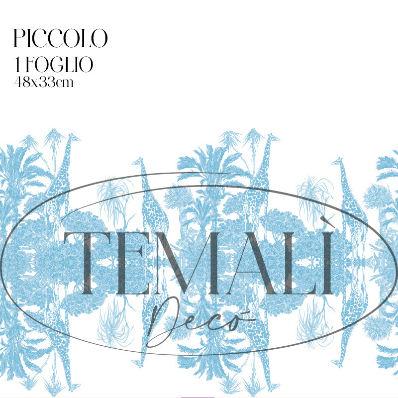 Dècoupage Toile de Jouy - Giraffe azzurre