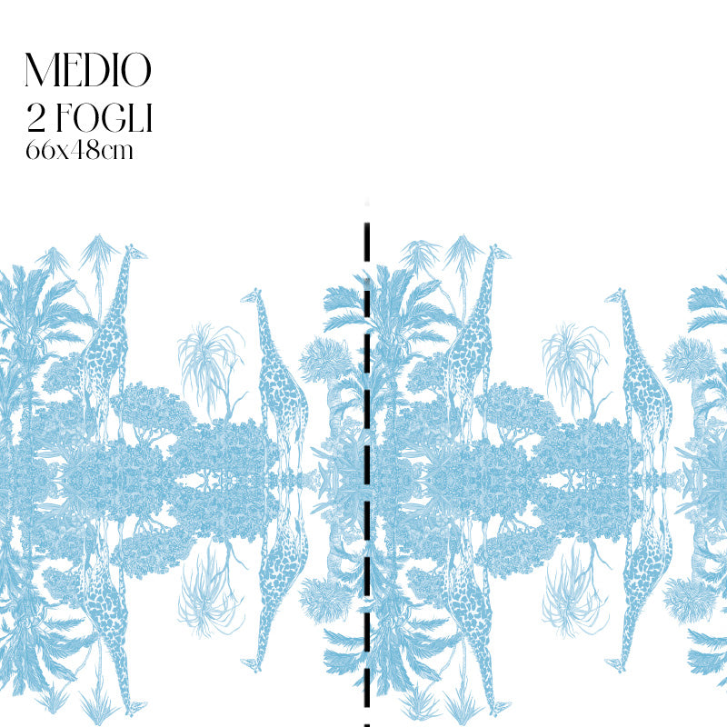 Dècoupage Toile de Jouy - Giraffe azzurre