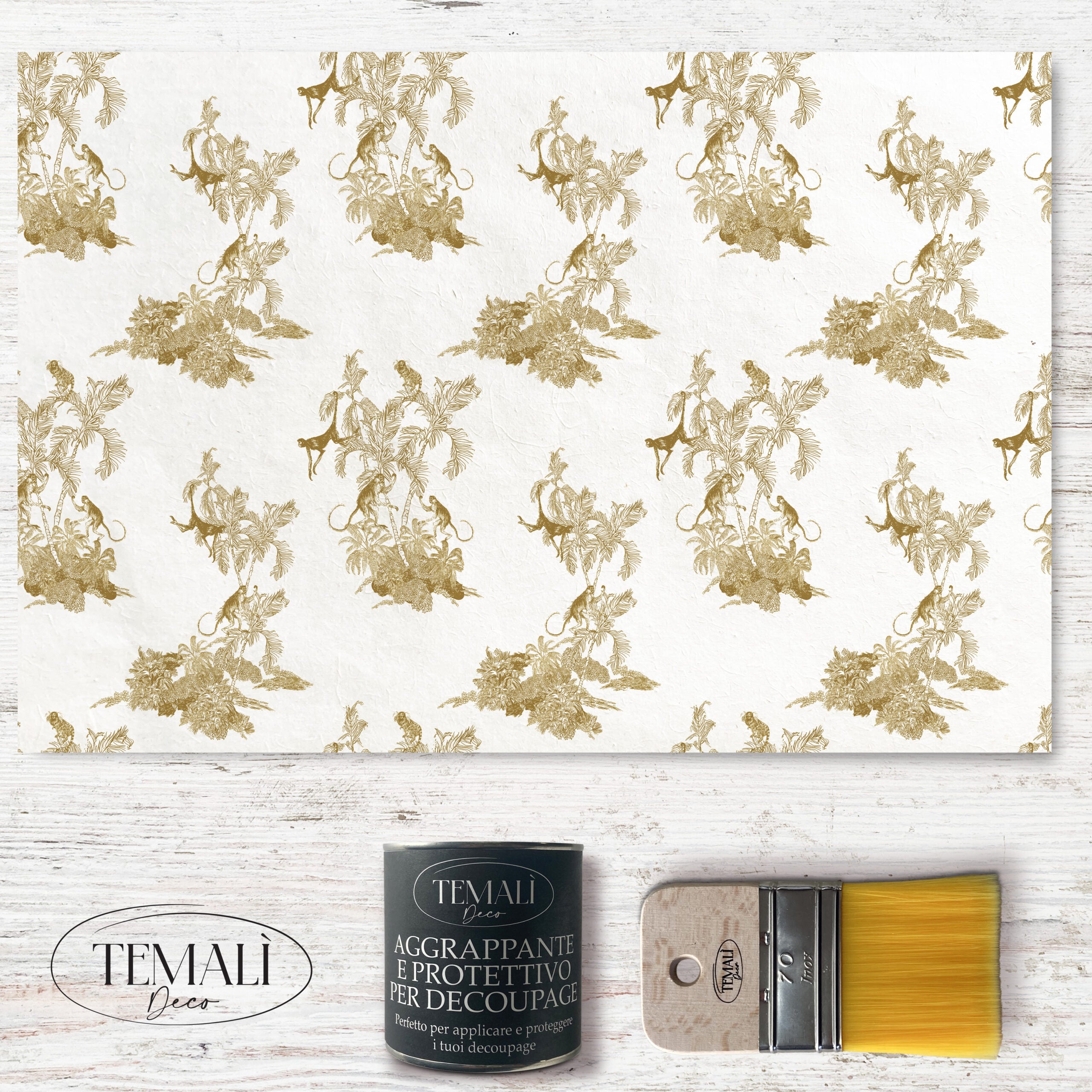 Dècoupage Toile de Jouy - Scimmie Ocra