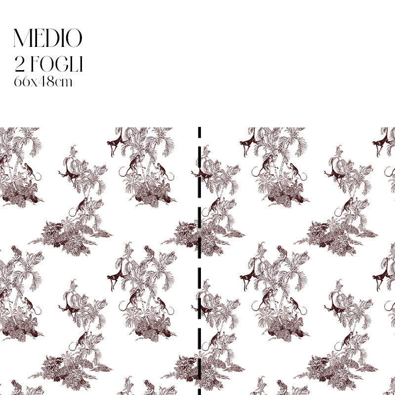 Dècoupage Toile de Jouy - Scimmie marroni