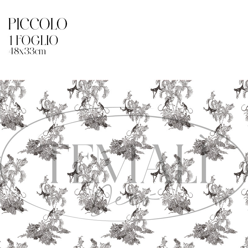 Dècoupage Toile de Jouy - Scimmie nere