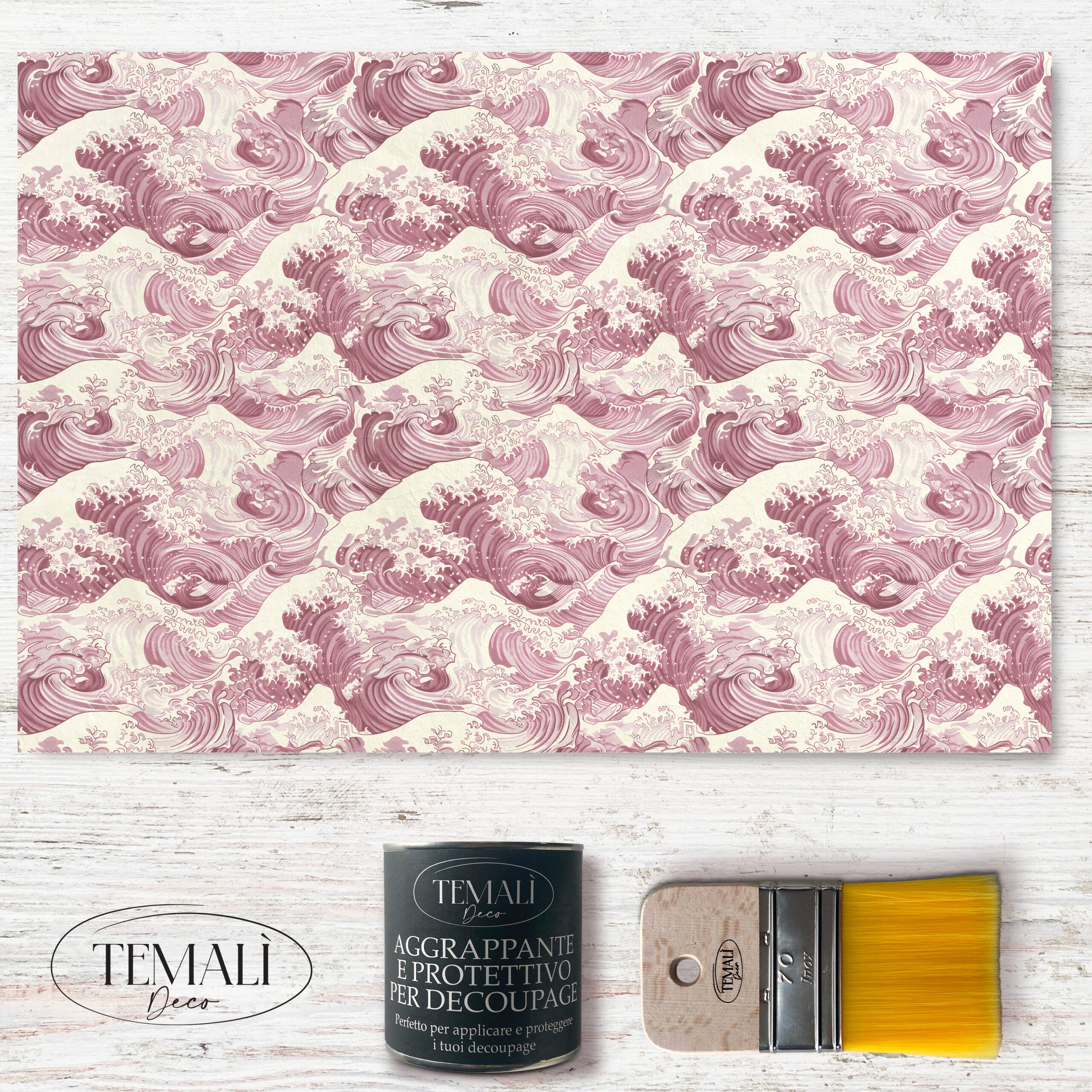 Dècoupage Toile de Jouy - Onde rosa