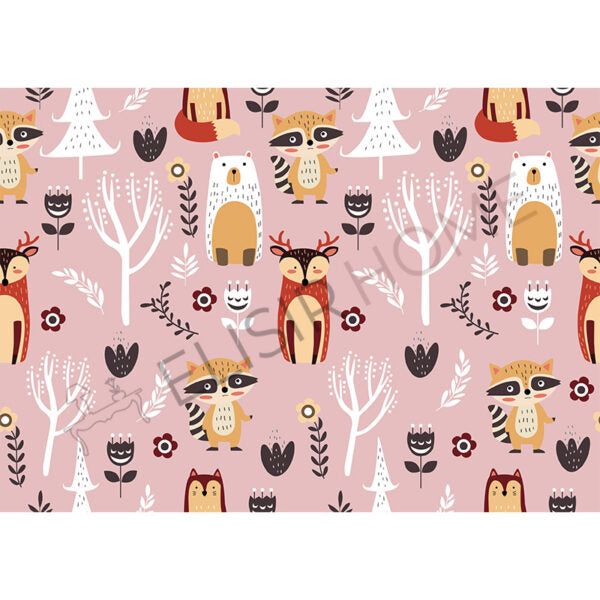 Stampa Trasferibile "BABY, PINK FOREST" 28x40 cm