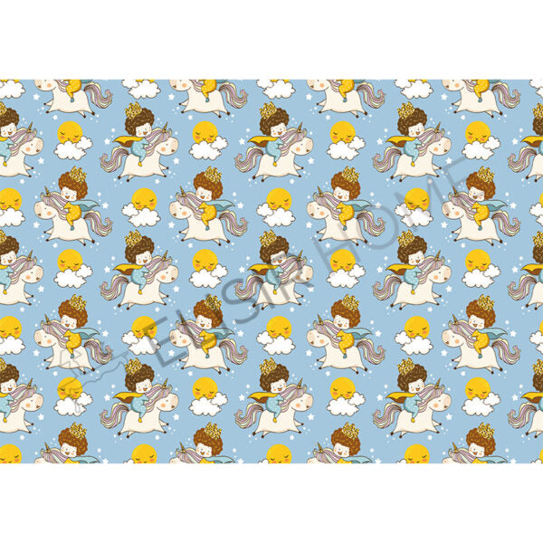 Stampa Trasferibile "BABY, PRINCE PATTERN" 28x40 cm