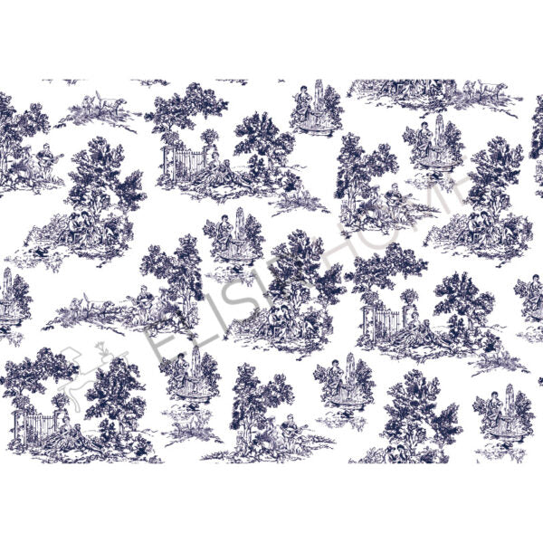Stampa Trasferibile "TOILE DE JOUY, BLU" 28x40 cm