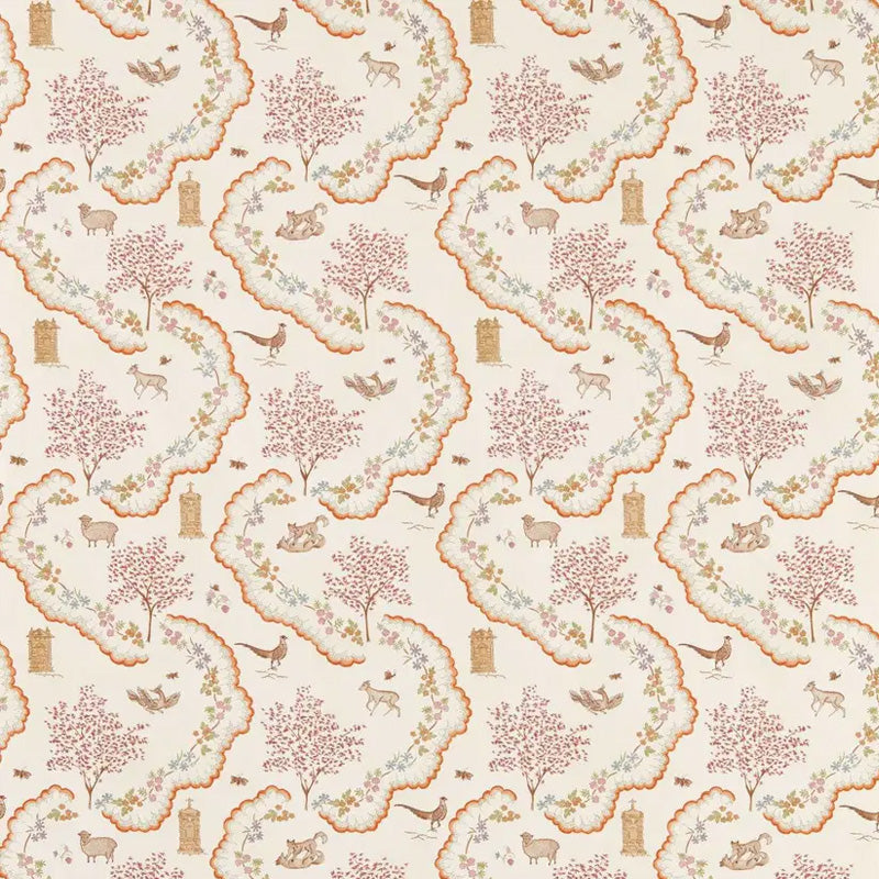 Carta da parati "Wildflower Meadow Arancio" - Highgrove - SANDERSON