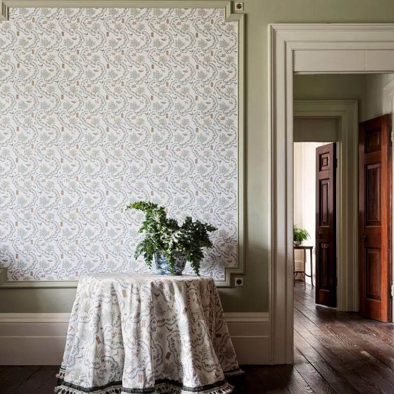 Carta da parati "Wildflower Meadow Arancio" - Highgrove - SANDERSON