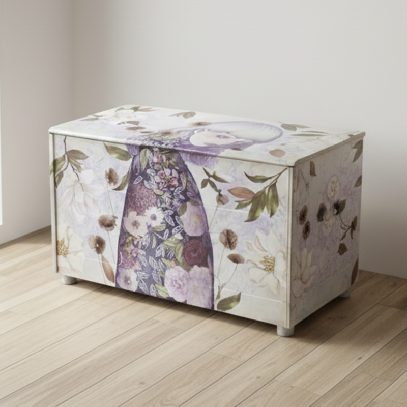 Baule “Papaveri Viola" I Restyling di Alex Fritlex per l'evento Re-Design