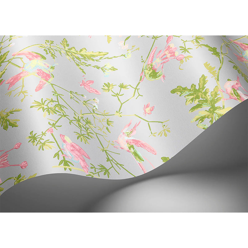 Carta da Parati "Hummingbirds Rose & Olive on Grey" Selection of Hummingbirds | COLE & SON