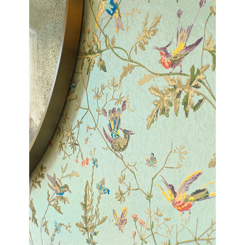 Carta da Parati "Hummingbirds Multi, Old Olive on Duck Egg Mica" Selection of Hummingbirds | COLE & SON