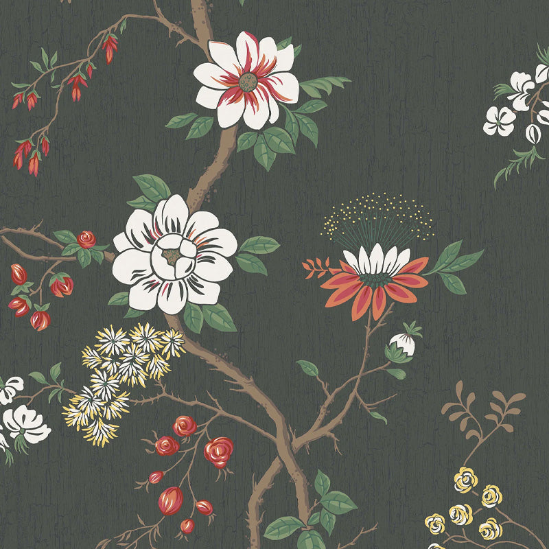 Carta da Parati "CAMELLIA NERO" Botanical | COLE & SON