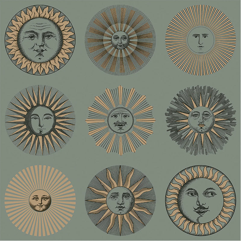 Carta da Parati "SOLI OLIVA E ORO ROSA" Fornasetti | COLE & SON