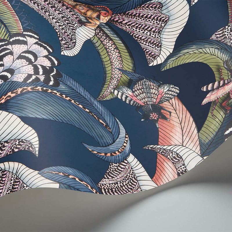 Carta da Parati "HOOPOE LEAVES BLU" Jabula-Ardmore | COLE & SON