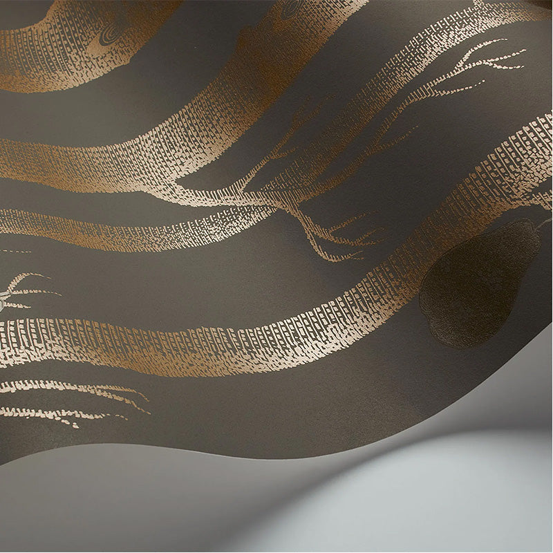 Carta da Parati "WOODS & PEARS NERO & BRONZO" The Contemporary | COLE & SON