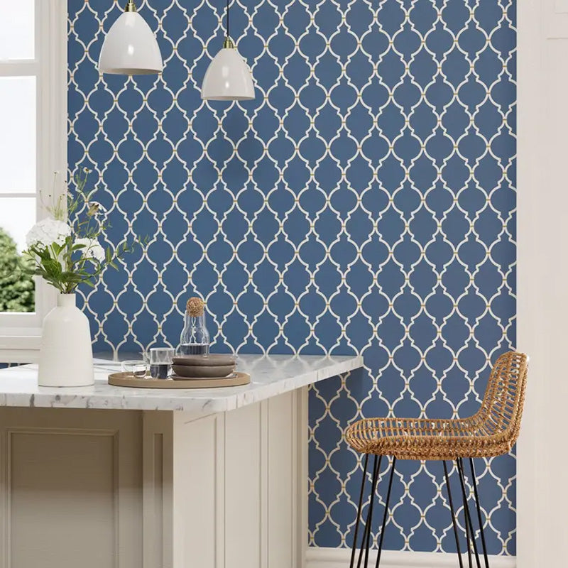 Carta da parati "Empire Trellis Blu" - Curios - SANDERSON