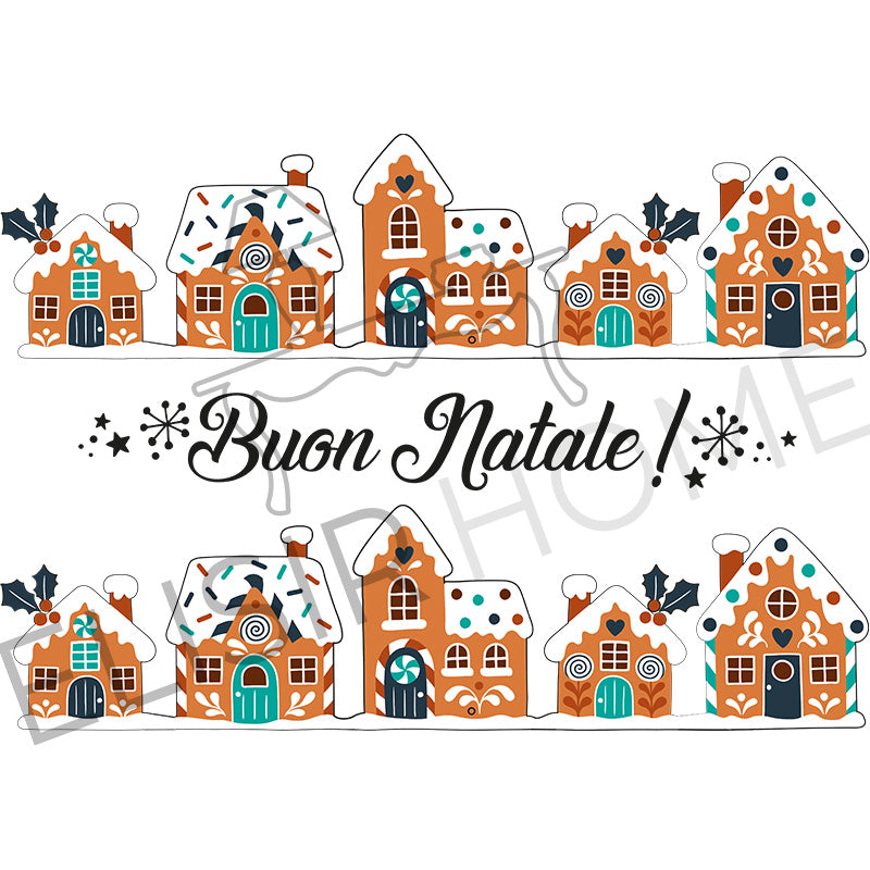 Stampa Trasferibile "NATALE, Casette di Natale" 28x40 cm