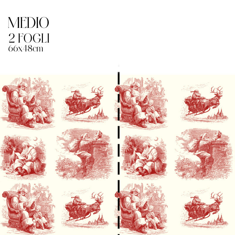 Dècoupage "Christmas Toile" Rosso