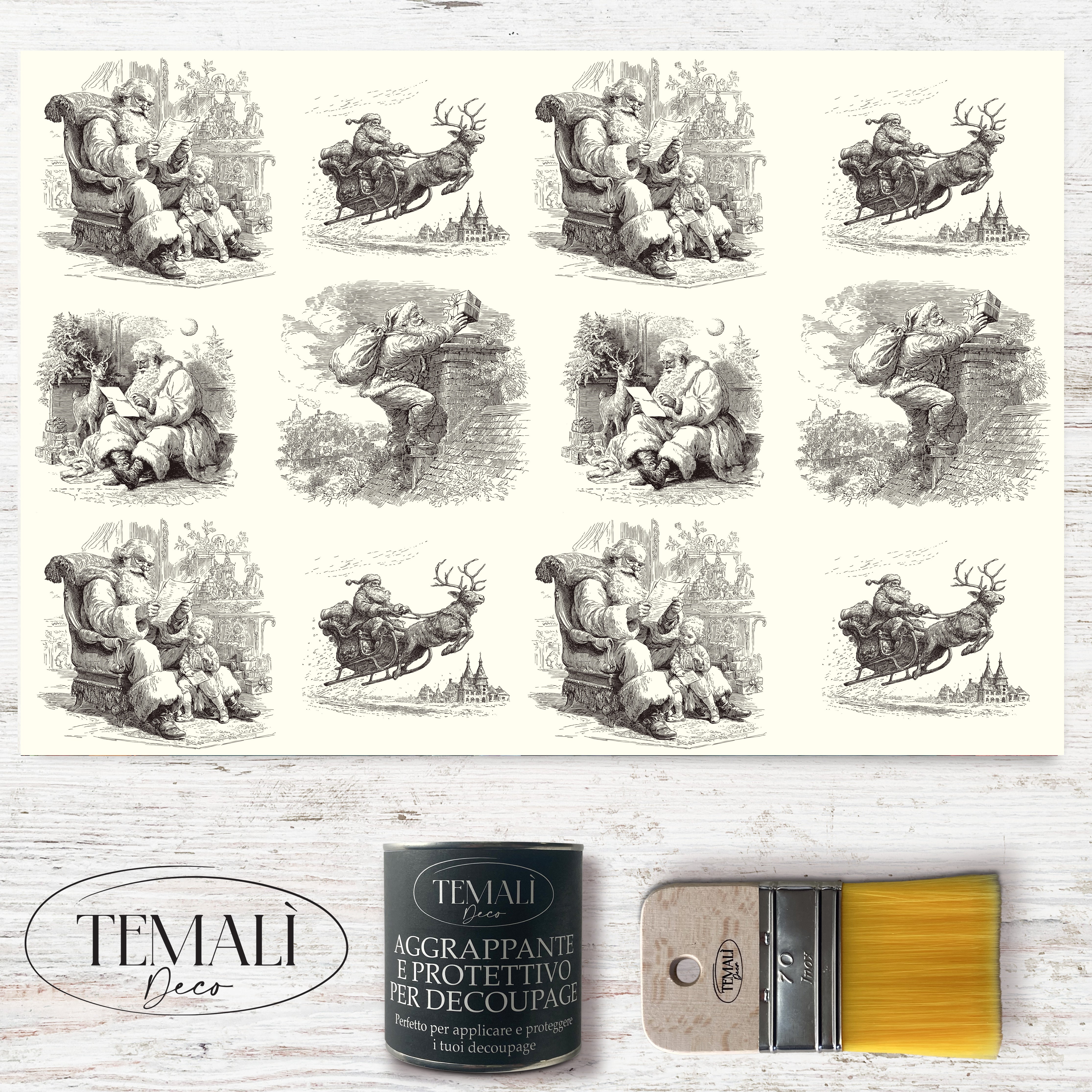 Dècoupage "Christmas Toile" Nero