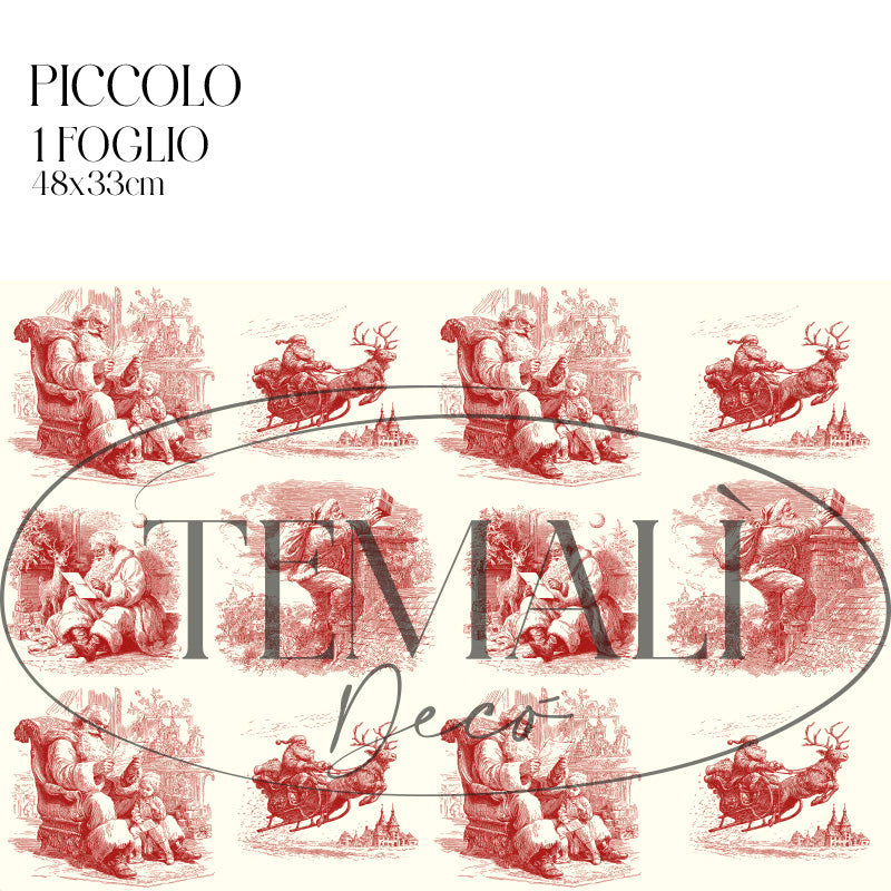 Dècoupage "Christmas Toile" Rosso