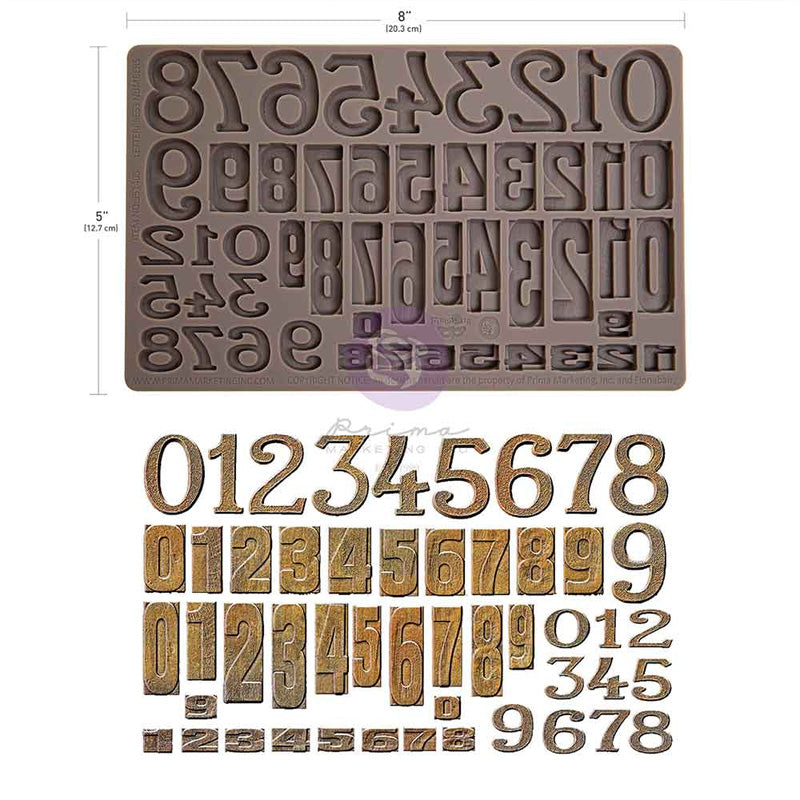 Redesign Decor Moulds "Letterpress Numbers" 12,7 x 20,3 cm
