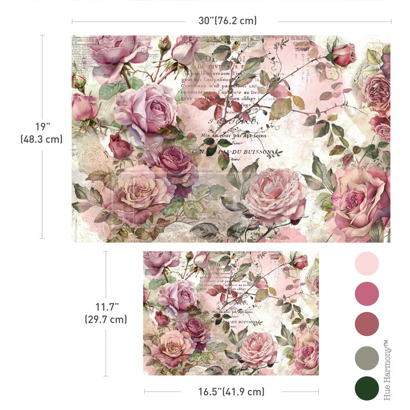 Carta da Découpage Double "Dusty Velvet Mauve" in Tessuto 2 fogli 48.3 × 76.2 cm - 29.7 × 41.9 cm