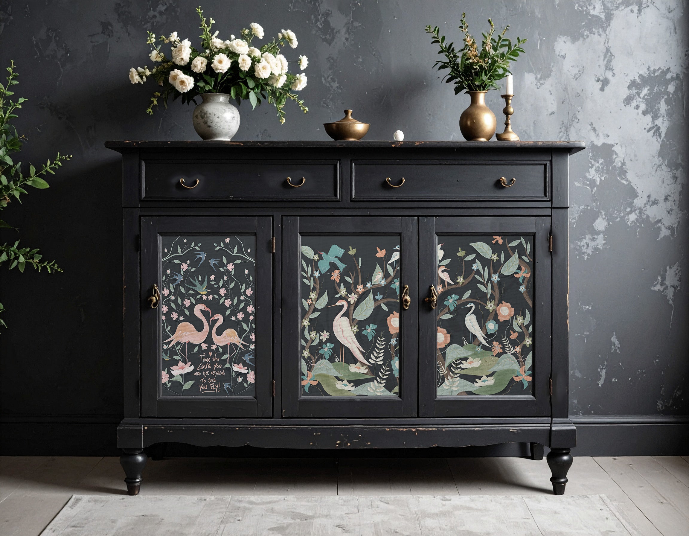 Carta da Decoupage “Free Love - english” Elisa e Magic Paint per redesign - Formato 49.5×76.2 cm e 29.7×41.9 cm