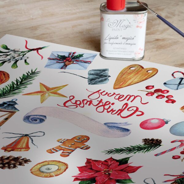 Stampa Trasferibile "NATALE, FANTASIA DELLE FESTE" 28x40 cm